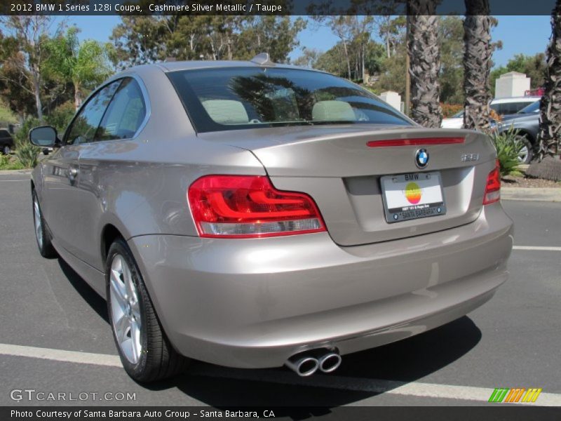 Cashmere Silver Metallic / Taupe 2012 BMW 1 Series 128i Coupe