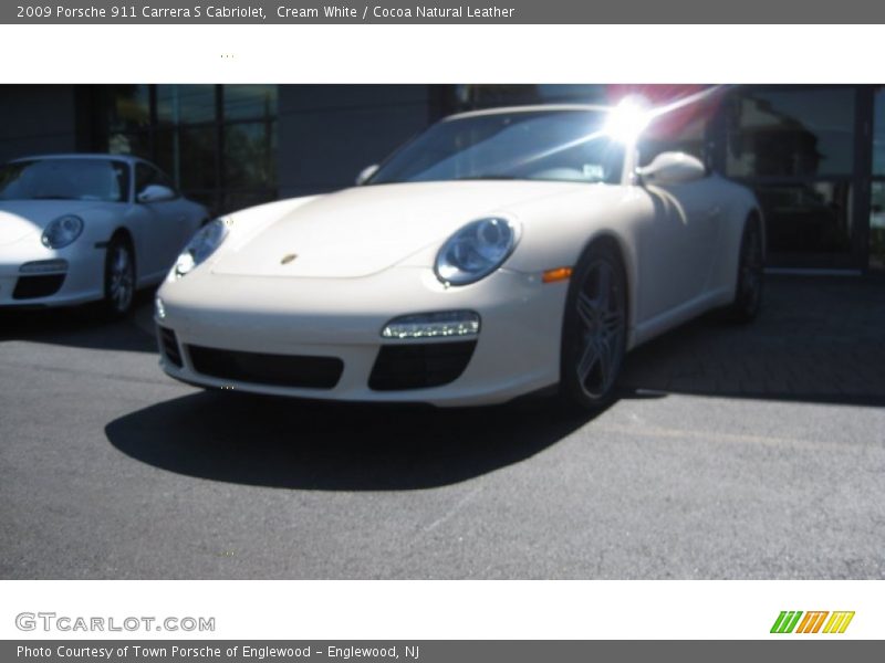 Cream White / Cocoa Natural Leather 2009 Porsche 911 Carrera S Cabriolet