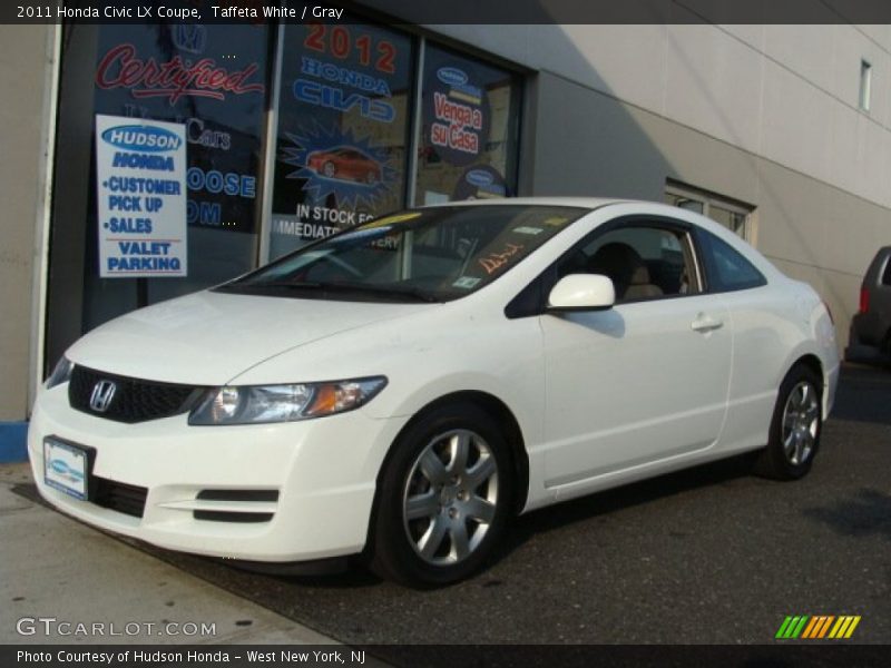 Taffeta White / Gray 2011 Honda Civic LX Coupe