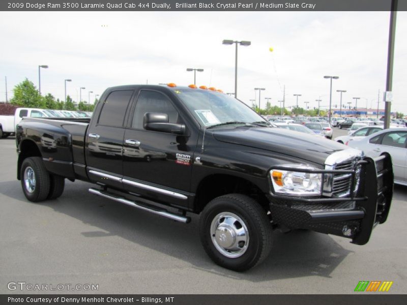 Brilliant Black Crystal Pearl / Medium Slate Gray 2009 Dodge Ram 3500 Laramie Quad Cab 4x4 Dually