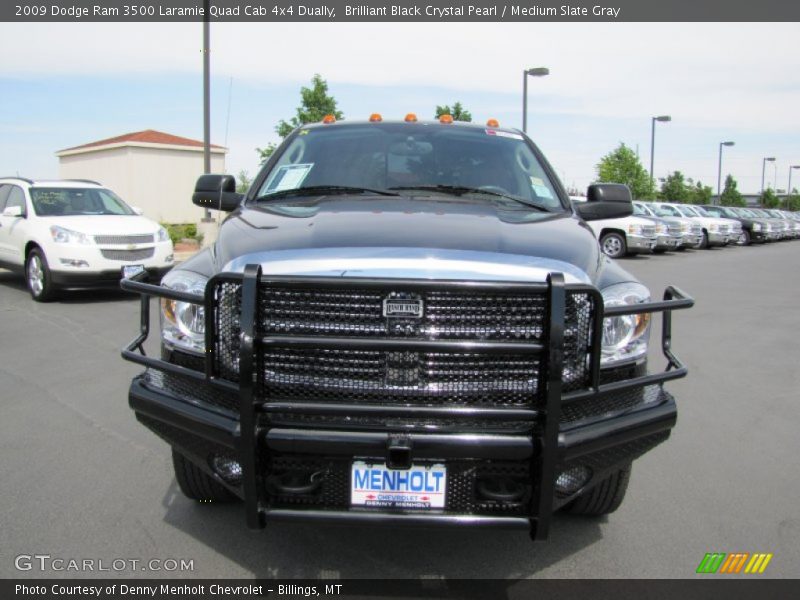 Brilliant Black Crystal Pearl / Medium Slate Gray 2009 Dodge Ram 3500 Laramie Quad Cab 4x4 Dually