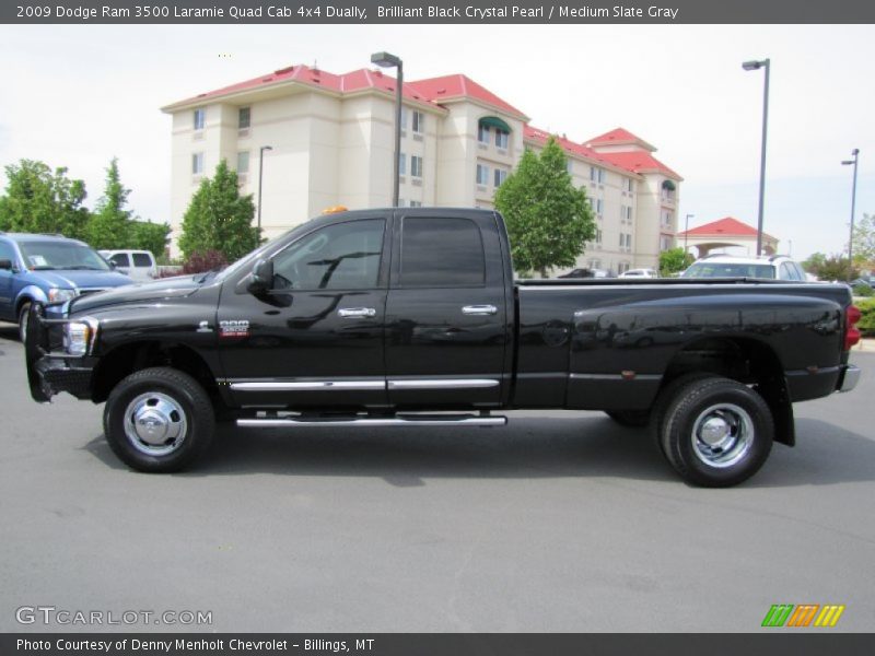 Brilliant Black Crystal Pearl / Medium Slate Gray 2009 Dodge Ram 3500 Laramie Quad Cab 4x4 Dually