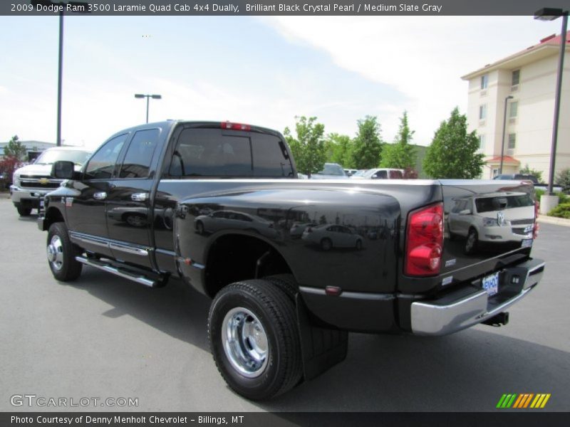 Brilliant Black Crystal Pearl / Medium Slate Gray 2009 Dodge Ram 3500 Laramie Quad Cab 4x4 Dually