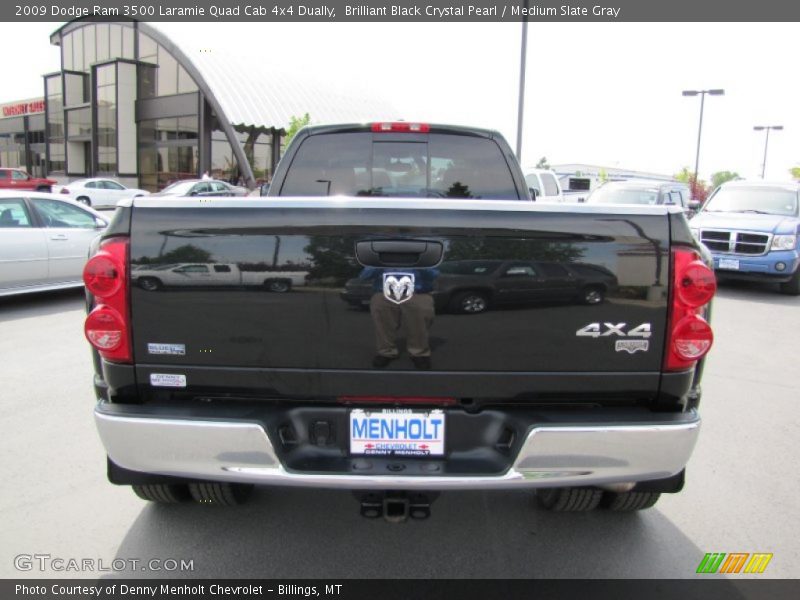 Brilliant Black Crystal Pearl / Medium Slate Gray 2009 Dodge Ram 3500 Laramie Quad Cab 4x4 Dually