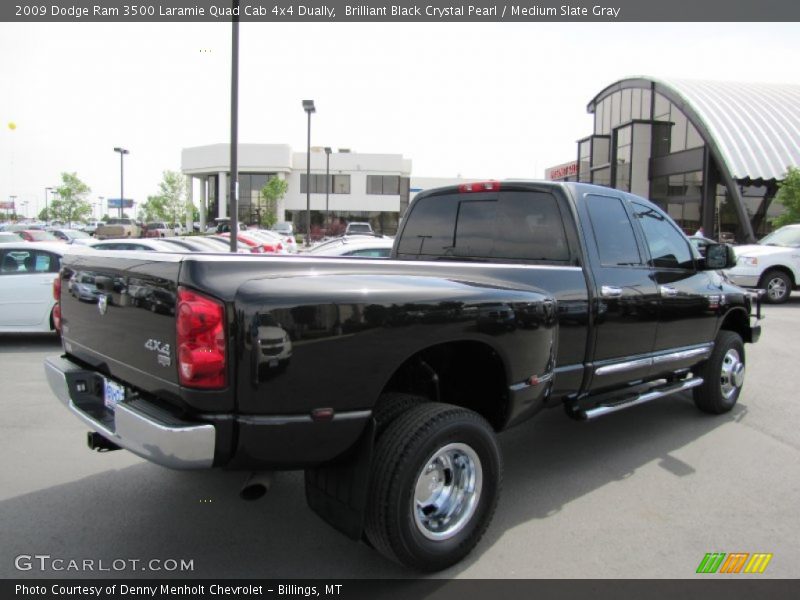 Brilliant Black Crystal Pearl / Medium Slate Gray 2009 Dodge Ram 3500 Laramie Quad Cab 4x4 Dually