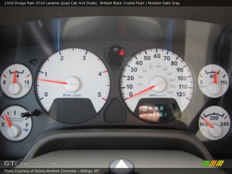 Brilliant Black Crystal Pearl / Medium Slate Gray 2009 Dodge Ram 3500 Laramie Quad Cab 4x4 Dually
