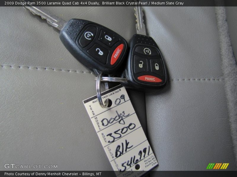 Brilliant Black Crystal Pearl / Medium Slate Gray 2009 Dodge Ram 3500 Laramie Quad Cab 4x4 Dually