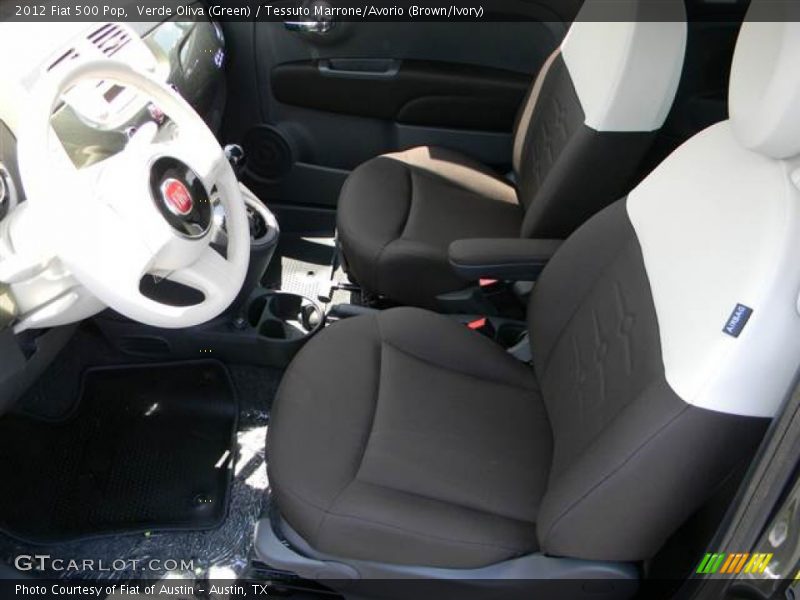 Verde Oliva (Green) / Tessuto Marrone/Avorio (Brown/Ivory) 2012 Fiat 500 Pop