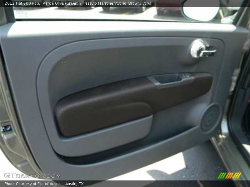 Verde Oliva (Green) / Tessuto Marrone/Avorio (Brown/Ivory) 2012 Fiat 500 Pop