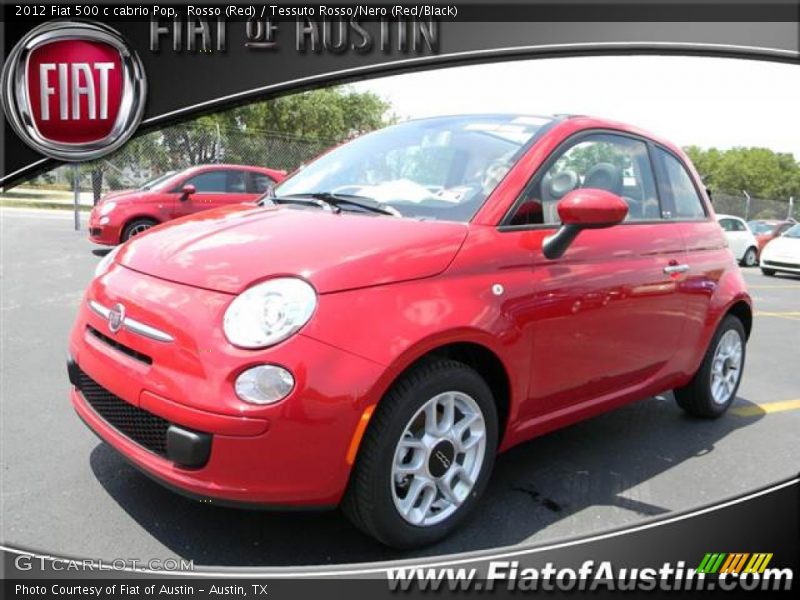 Rosso (Red) / Tessuto Rosso/Nero (Red/Black) 2012 Fiat 500 c cabrio Pop