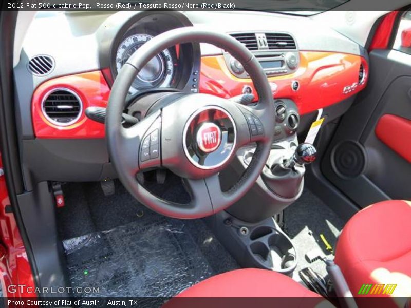 Rosso (Red) / Tessuto Rosso/Nero (Red/Black) 2012 Fiat 500 c cabrio Pop