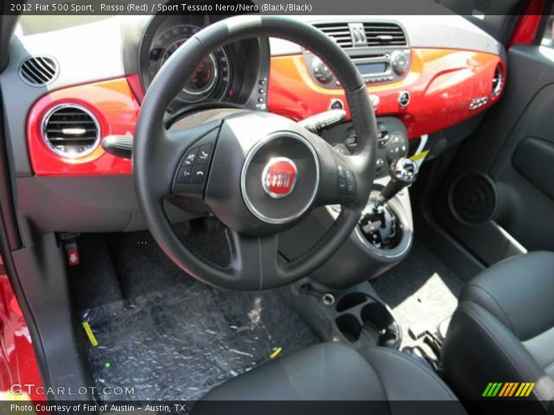 Rosso (Red) / Sport Tessuto Nero/Nero (Black/Black) 2012 Fiat 500 Sport