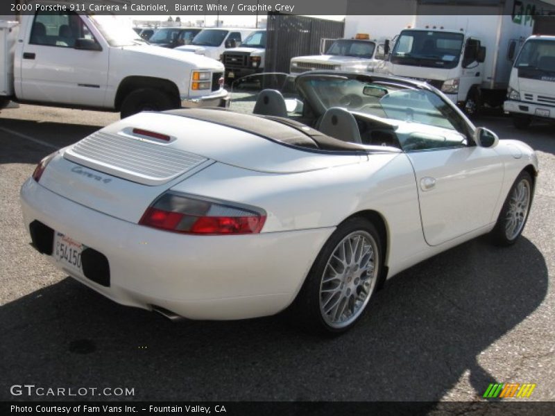 Biarritz White / Graphite Grey 2000 Porsche 911 Carrera 4 Cabriolet