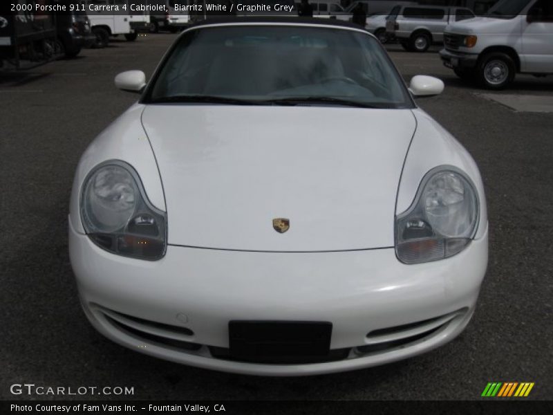 Biarritz White / Graphite Grey 2000 Porsche 911 Carrera 4 Cabriolet
