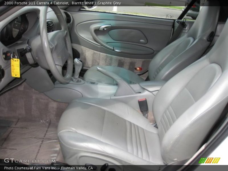 Biarritz White / Graphite Grey 2000 Porsche 911 Carrera 4 Cabriolet