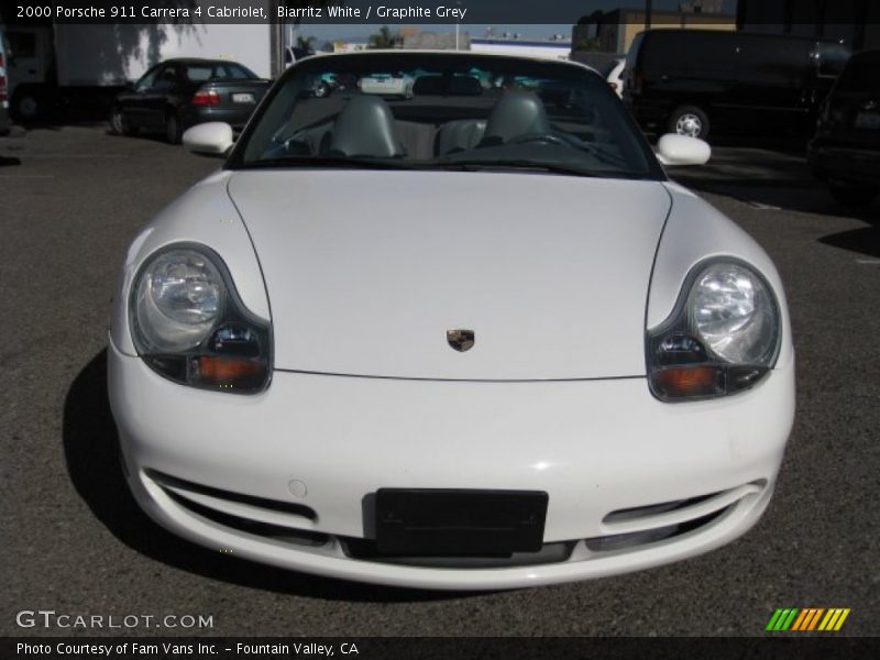 Biarritz White / Graphite Grey 2000 Porsche 911 Carrera 4 Cabriolet