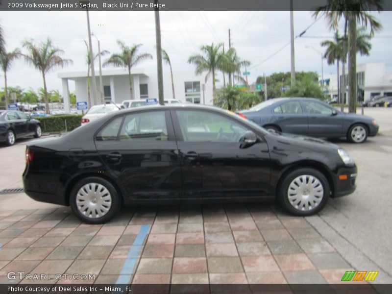Black Uni / Pure Beige 2009 Volkswagen Jetta S Sedan