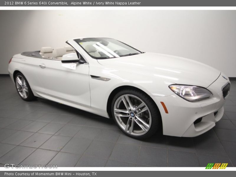 Alpine White / Ivory White Nappa Leather 2012 BMW 6 Series 640i Convertible