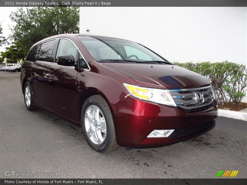 Dark Cherry Pearl II / Beige 2012 Honda Odyssey Touring