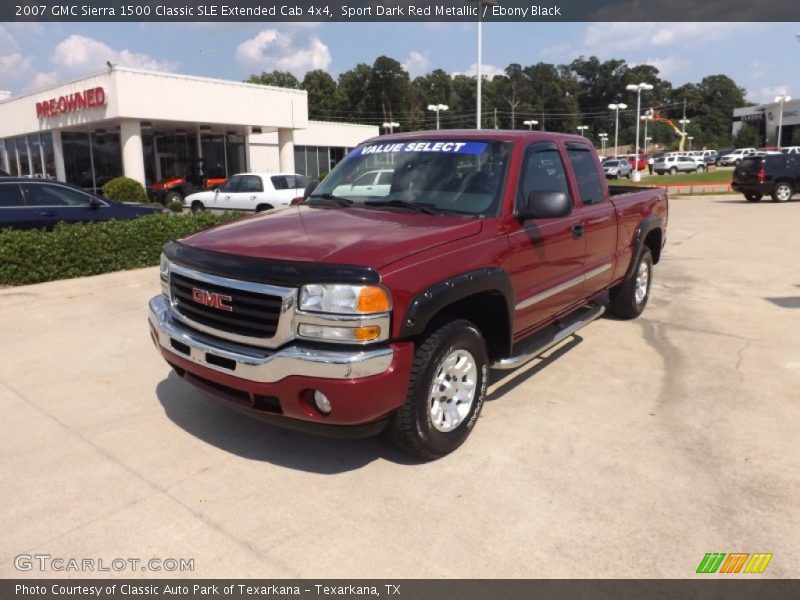 Sport Dark Red Metallic / Ebony Black 2007 GMC Sierra 1500 Classic SLE Extended Cab 4x4