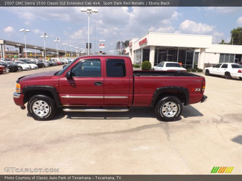 Sport Dark Red Metallic / Ebony Black 2007 GMC Sierra 1500 Classic SLE Extended Cab 4x4