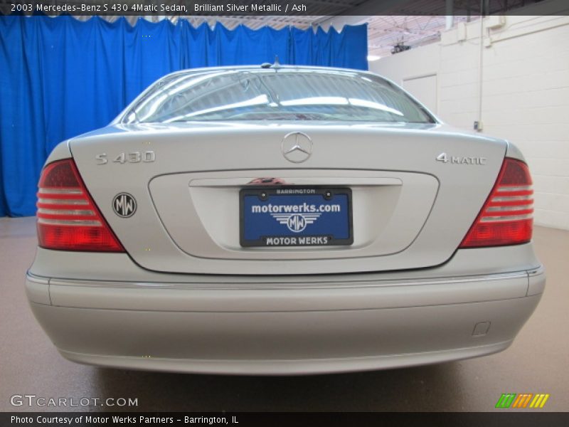 Brilliant Silver Metallic / Ash 2003 Mercedes-Benz S 430 4Matic Sedan