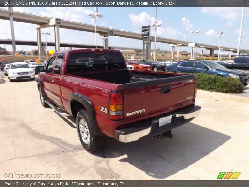 Sport Dark Red Metallic / Ebony Black 2007 GMC Sierra 1500 Classic SLE Extended Cab 4x4