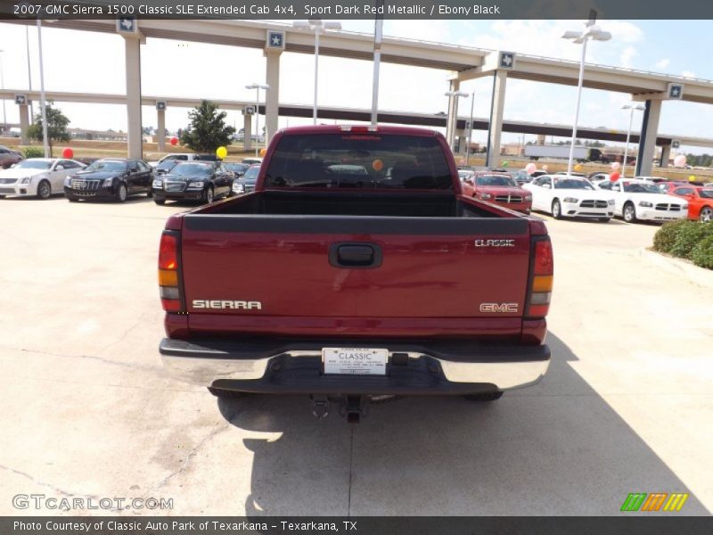 Sport Dark Red Metallic / Ebony Black 2007 GMC Sierra 1500 Classic SLE Extended Cab 4x4