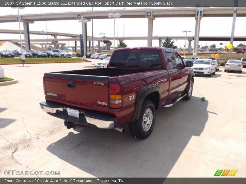 Sport Dark Red Metallic / Ebony Black 2007 GMC Sierra 1500 Classic SLE Extended Cab 4x4
