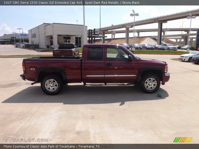 Sport Dark Red Metallic / Ebony Black 2007 GMC Sierra 1500 Classic SLE Extended Cab 4x4