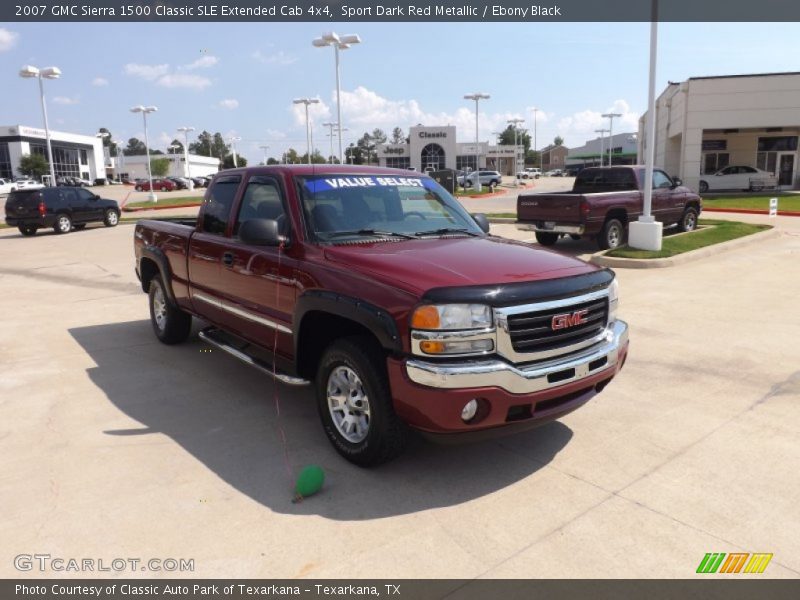 Sport Dark Red Metallic / Ebony Black 2007 GMC Sierra 1500 Classic SLE Extended Cab 4x4