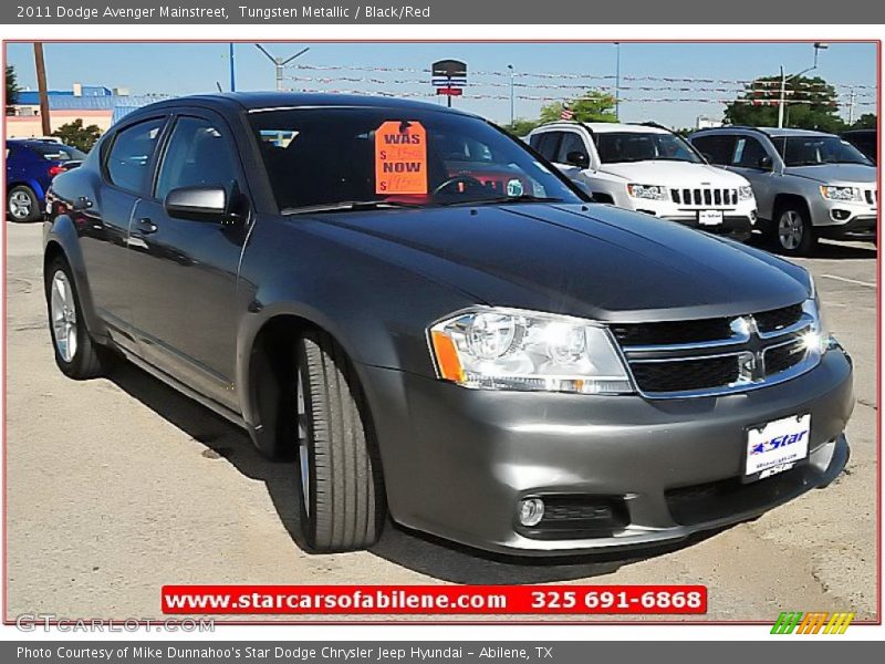 Tungsten Metallic / Black/Red 2011 Dodge Avenger Mainstreet