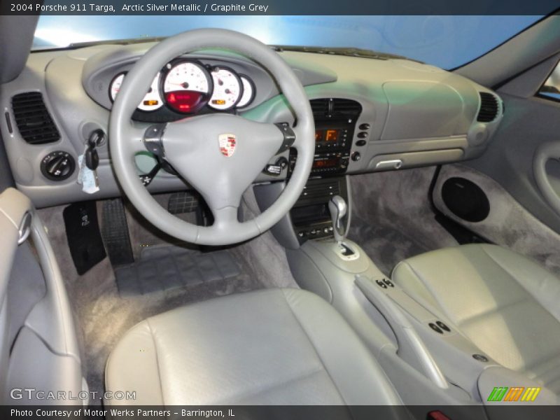 Arctic Silver Metallic / Graphite Grey 2004 Porsche 911 Targa