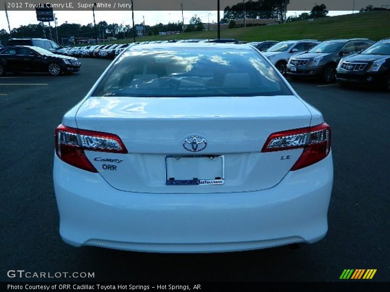 Super White / Ivory 2012 Toyota Camry LE