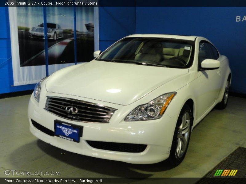 Moonlight White / Stone 2009 Infiniti G 37 x Coupe