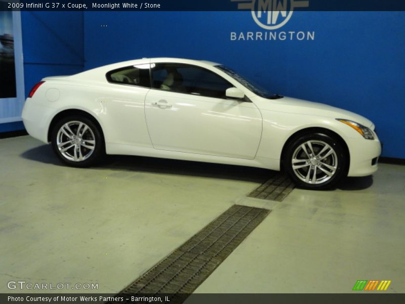 Moonlight White / Stone 2009 Infiniti G 37 x Coupe