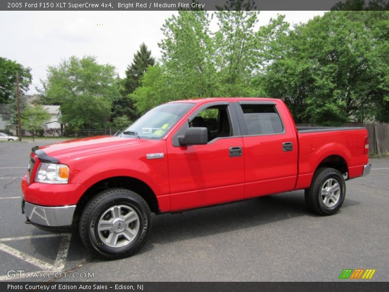 Bright Red / Medium Flint Grey 2005 Ford F150 XLT SuperCrew 4x4