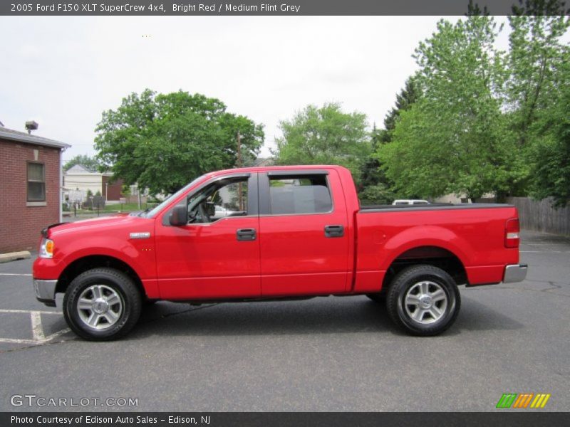 Bright Red / Medium Flint Grey 2005 Ford F150 XLT SuperCrew 4x4