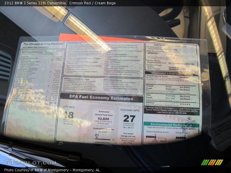 Crimson Red / Cream Beige 2012 BMW 3 Series 328i Convertible