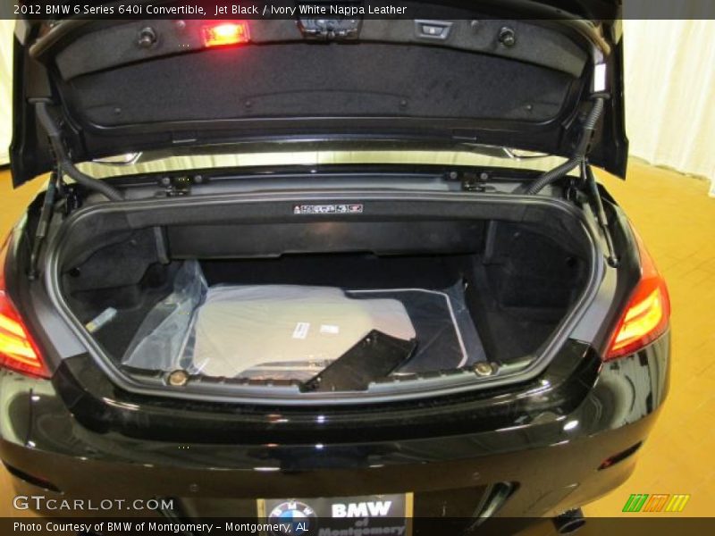 Jet Black / Ivory White Nappa Leather 2012 BMW 6 Series 640i Convertible