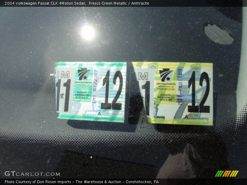 Fresco Green Metallic / Anthracite 2004 Volkswagen Passat GLX 4Motion Sedan