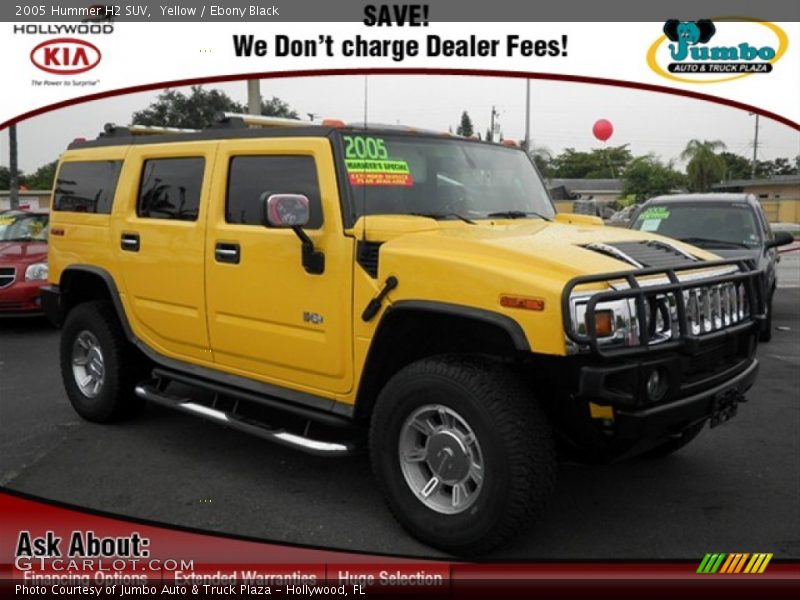 Yellow / Ebony Black 2005 Hummer H2 SUV