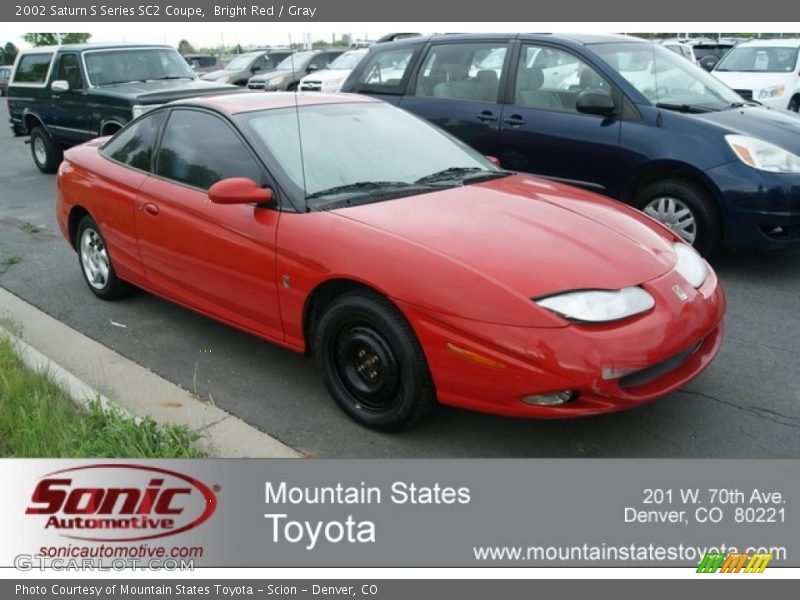 Bright Red / Gray 2002 Saturn S Series SC2 Coupe