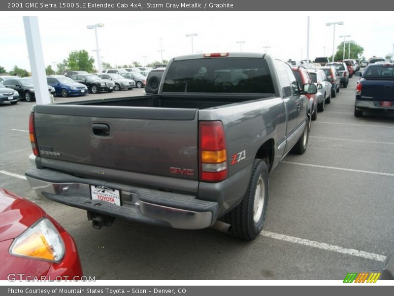 Storm Gray Metallic / Graphite 2001 GMC Sierra 1500 SLE Extended Cab 4x4