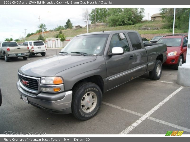 Storm Gray Metallic / Graphite 2001 GMC Sierra 1500 SLE Extended Cab 4x4