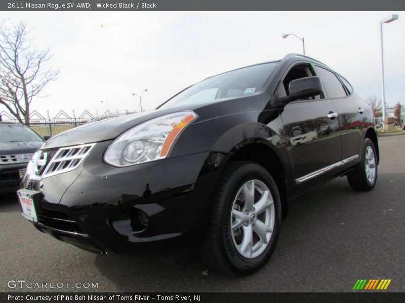 Wicked Black / Black 2011 Nissan Rogue SV AWD