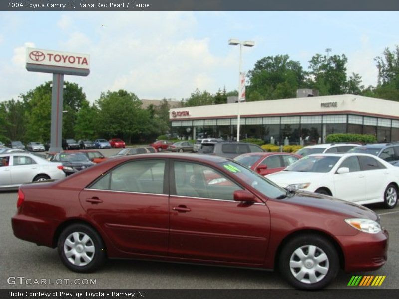 Salsa Red Pearl / Taupe 2004 Toyota Camry LE