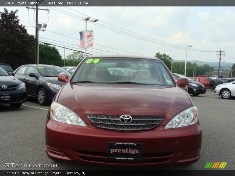 Salsa Red Pearl / Taupe 2004 Toyota Camry LE