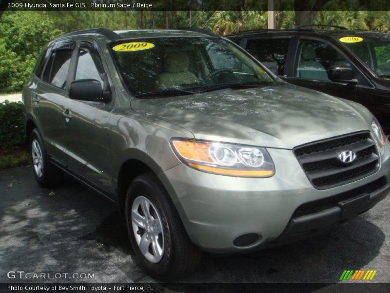 Platinum Sage / Beige 2009 Hyundai Santa Fe GLS
