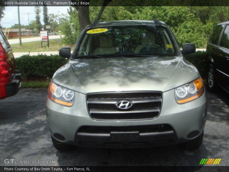 Platinum Sage / Beige 2009 Hyundai Santa Fe GLS